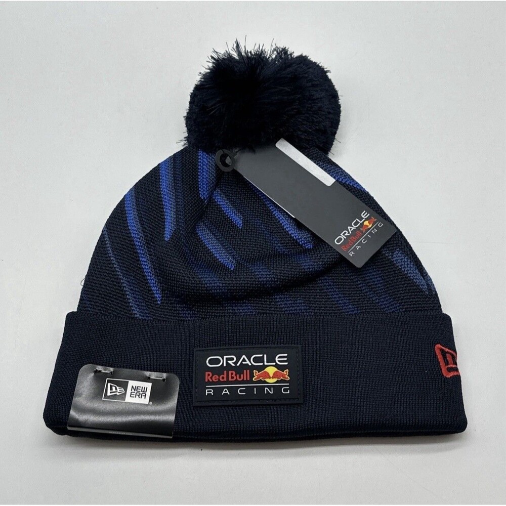 Oracle Red Bull Racing F1 Official Beanie Bobble Hat New Era Blue One Size